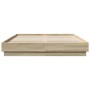 Estructura de cama madera de ingeniería roble Sonoma 140x200 cm de , Camas y somieres - Ref: Foro24-3209858, Precio: 122,57 €...