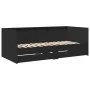Tumbona con cajones madera de ingeniería negro 100x200 cm de , Camas y somieres - Ref: Foro24-3280840, Precio: 189,15 €, Desc...