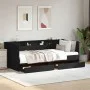 Tumbona con cajones madera de ingeniería negro 100x200 cm de , Camas y somieres - Ref: Foro24-3280840, Precio: 189,15 €, Desc...