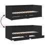 Tumbona con cajones madera de ingeniería negro 100x200 cm de , Camas y somieres - Ref: Foro24-3280840, Precio: 189,15 €, Desc...