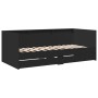 Tumbona con cajones madera de ingeniería negro 75x190 cm de , Camas y somieres - Ref: Foro24-3280861, Precio: 181,04 €, Descu...