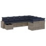 Set de sofás de jardín 10 pzas con cojines ratán sintético gris en Conjuntos de jardín | Comprar online en Foru.es