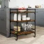 Küchenwagen aus geräuchertem Eichenholzwerkstoff, 65 x 40 x 86,5 cm von , Küchen- und Speisewagen - Ref: Foro24-842398, Preis...
