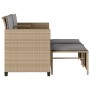Sofá de jardín 2 plazas con mesa y taburetes ratán PE beige de , Conjuntos de jardín - Ref: Foro24-368419, Precio: 224,55 €, ...
