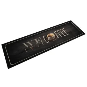 Alfombra de cocina lavable terciopelo texto café 45x150 cm de , Felpudos - Ref: Foro24-4005590, Precio: 29,43 €, Descuento: %