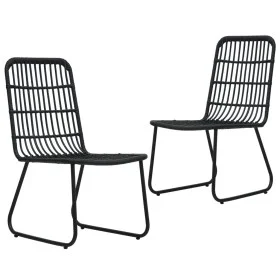 Sillas de jardín 2 unidades ratán sintético negro de vidaXL, Sillas de jardín - Ref: Foro24-48584, Precio: 198,48 €, Descuent...