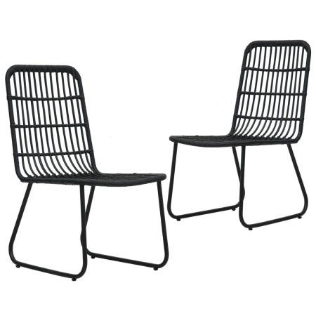 Sillas de jardín 2 unidades ratán sintético negro de vidaXL, Sillas de jardín - Ref: Foro24-48584, Precio: 205,23 €, Descuent...