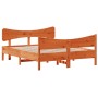 Estructura cama con cabecero madera pino marrón cera 160x200 cm de , Camas y somieres - Ref: Foro24-3216377, Precio: 247,66 €...