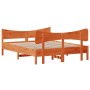 Estructura cama con cabecero madera pino marrón cera 160x200 cm de , Camas y somieres - Ref: Foro24-3216377, Precio: 247,66 €...