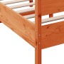 Estructura cama con cabecero madera pino marrón cera 160x200 cm de , Camas y somieres - Ref: Foro24-3216377, Precio: 247,66 €...
