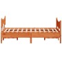 Estructura cama con cabecero madera pino marrón cera 150x200 cm de , Camas y somieres - Ref: Foro24-3216380, Precio: 247,06 €...