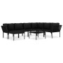Juego de muebles de jardín 8 piezas con cojines PVC negro de vidaXL, Conjuntos de jardín - Ref: Foro24-48592, Precio: 751,11 ...