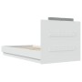Cama con cabecero madera de ingeniería blanca 90x190 cm de , Camas y somieres - Ref: Foro24-3209968, Precio: 147,55 €, Descue...