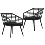 Sillas de jardín 2 unidades con cojines ratán sintético negro de vidaXL, Sillas de jardín - Ref: Foro24-48578, Precio: 159,94...