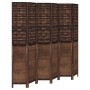 Biombo separador de 6 paneles madera paulownia marrón oscuro de , Divisores de ambientes - Ref: Foro24-358716, Precio: 200,33...