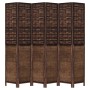Biombo separador de 6 paneles madera paulownia marrón oscuro de , Divisores de ambientes - Ref: Foro24-358716, Precio: 200,33...