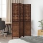 Biombo separador de 3 paneles madera paulownia marrón oscuro de , Divisores de ambientes - Ref: Foro24-358702, Precio: 94,62 ...