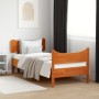 Estructura cama con cabecero madera pino marrón cera 100x200 cm de , Camas y somieres - Ref: Foro24-3216389, Precio: 168,77 €...