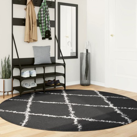 Alfombra de pelo largo moderna PAMPLONA negro y crema Ø 200 cm de , Alfombras - Ref: Foro24-375423, Precio: 60,61 €, Descuent...