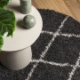 Alfombra de pelo largo moderna PAMPLONA negro y crema Ø 200 cm de , Alfombras - Ref: Foro24-375423, Precio: 60,61 €, Descuent...