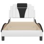 Estructura cama cabecero cuero sintético blanco negro 90x200 cm de , Camas y somieres - Ref: Foro24-3208074, Precio: 146,45 €...