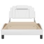 Estructura de cama cabecero cuero sintético blanco 100x200 cm de , Camas y somieres - Ref: Foro24-3208076, Precio: 150,44 €, ...