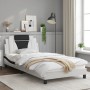 Estructura de cama con cabecero cuero sintético blanco y negro de , Camas y somieres - Ref: Foro24-3208081, Precio: 147,23 €,...