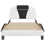 Estructura de cama con cabecero cuero sintético blanco y negro de , Camas y somieres - Ref: Foro24-3208081, Precio: 147,23 €,...