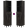 Mueble de baño de madera maciza de mango negro 38x33x160 cm de , Tocadores de baño - Ref: Foro24-356841, Precio: 153,54 €, De...