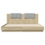 Cama con cabecero madera de ingeniería roble Sonoma 200x200 cm de , Camas y somieres - Ref: Foro24-3209893, Precio: 253,64 €,...