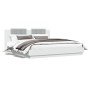 Estructura cama con cabecero madera ingeniería blanco 200x200cm de , Camas y somieres - Ref: Foro24-3209891, Precio: 232,15 €...