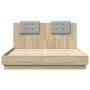 Cama con cabecero madera de ingeniería roble Sonoma 150x200 cm de , Camas y somieres - Ref: Foro24-3209914, Precio: 178,14 €,...