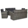 Set de comedor de jardín 5 pzas y cojines ratán sintético gris de vidaXL, Conjuntos de jardín - Ref: Foro24-46115, Precio: 90...