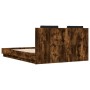 Cama con cabecero madera de ingeniería roble ahumado 150x200 cm de , Camas y somieres - Ref: Foro24-3209916, Precio: 179,03 €...