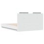 Estructura cama con cabecero madera ingeniería blanco 135x190cm de , Camas y somieres - Ref: Foro24-3209954, Precio: 170,26 €...