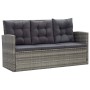 Set de comedor de jardín 5 pzas y cojines ratán sintético gris de vidaXL, Conjuntos de jardín - Ref: Foro24-46115, Precio: 90...
