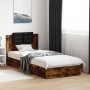Cama con cabecero madera de ingeniería roble ahumado 100x200 cm de , Camas y somieres - Ref: Foro24-3209937, Precio: 152,00 €...