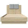 Cama con cabecero madera de ingeniería roble Sonoma 100x200 cm de , Camas y somieres - Ref: Foro24-3209935, Precio: 153,78 €,...