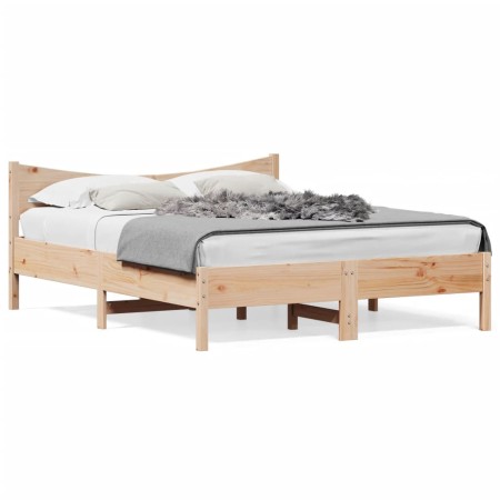 Estructura de cama con cabecero madera maciza pino 160x200 cm de , Camas y somieres - Ref: Foro24-3216363, Precio: 170,85 €, ...