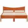 Estructura cama con cabecero madera pino marrón cera 150x200 cm de , Camas y somieres - Ref: Foro24-3216368, Precio: 203,30 €...