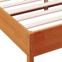 Estructura cama con cabecero madera pino marrón cera 150x200 cm de , Camas y somieres - Ref: Foro24-3216368, Precio: 203,30 €...