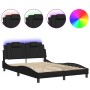 Estructura cama con luces LED cuero sintético negro 120x200 cm de , Camas y somieres - Ref: Foro24-3214008, Precio: 197,28 €,...