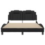 Estructura cama con luces LED cuero sintético negro 120x200 cm de , Camas y somieres - Ref: Foro24-3214008, Precio: 197,28 €,...