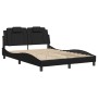Estructura cama con luces LED cuero sintético negro 120x200 cm de , Camas y somieres - Ref: Foro24-3214008, Precio: 197,28 €,...