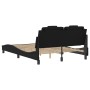Estructura cama con luces LED cuero sintético negro 120x200 cm de , Camas y somieres - Ref: Foro24-3214008, Precio: 197,28 €,...