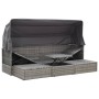 Tumbona cama jardín con techo ratán sintético gris de vidaXL, Camas para exteriores - Ref: Foro24-46158, Precio: 510,03 €, De...