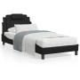 Estructura cama con luces LED cuero sintético negro 90x200 cm de , Camas y somieres - Ref: Foro24-3213994, Precio: 149,92 €, ...