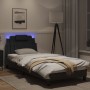 Estructura cama con luces LED cuero sintético negro 90x200 cm de , Camas y somieres - Ref: Foro24-3213994, Precio: 149,92 €, ...