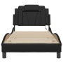 Estructura cama con luces LED cuero sintético negro 90x200 cm de , Camas y somieres - Ref: Foro24-3213994, Precio: 149,92 €, ...
