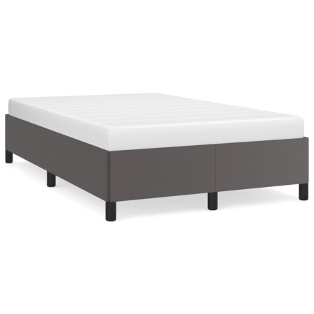 Estructura de cama cuero sintético gris 120x190 cm de , Camas y somieres - Ref: Foro24-379526, Precio: 91,36 €, Descuento: %